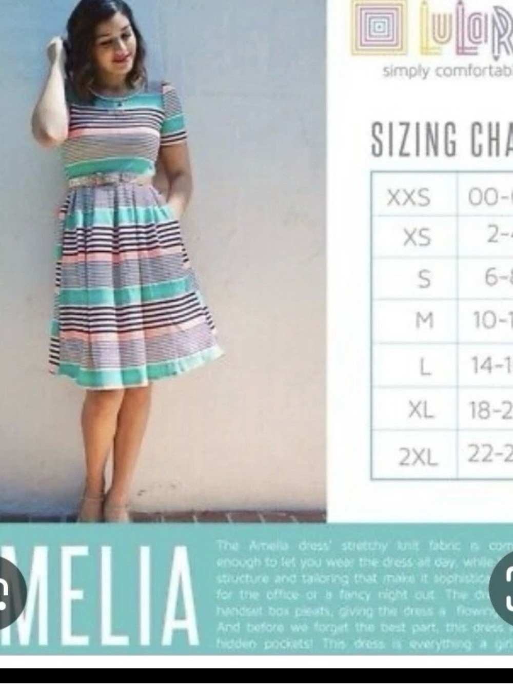 LuLaRoe Amelia Size 2 XL Womens Dress Rose Pink Raised Floral New NWT 22-24 - Picture 10 of 12